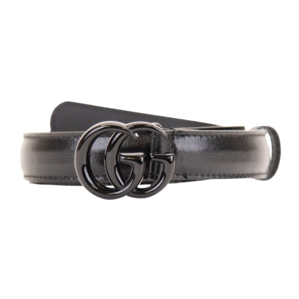 $570 NWT Auth Gucci GG Marmont thin belt black buckle 65 cm - EU 30 - 0 - XS